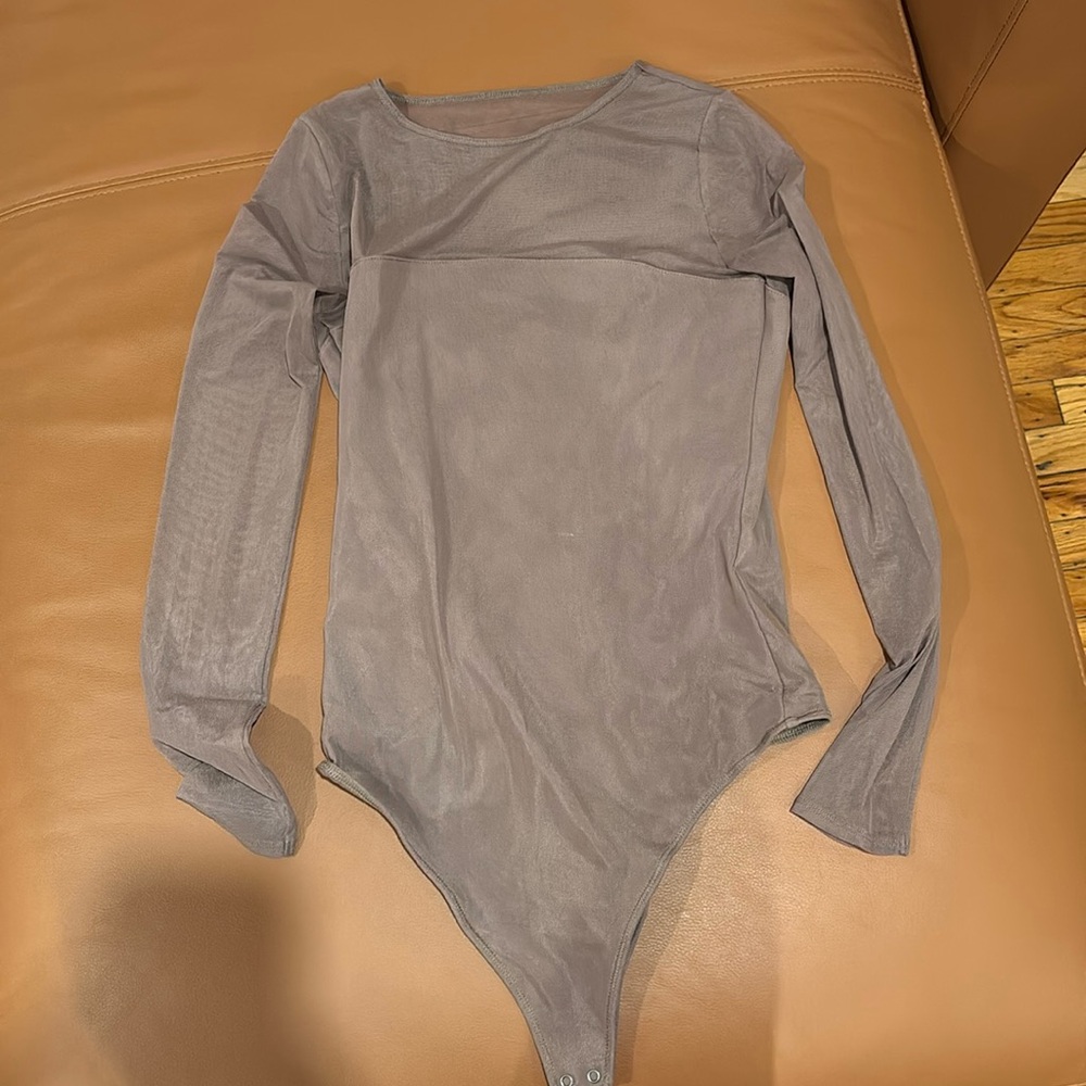 Mesh taupe bodysuit
